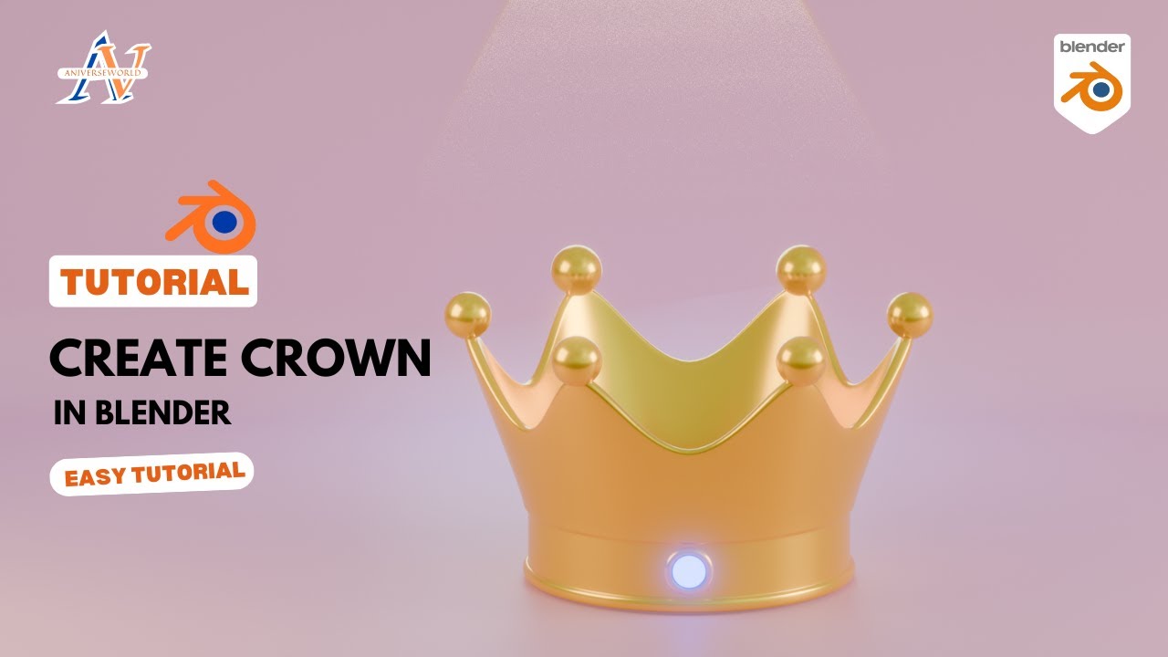 CREATE A STUNNING ROYAL CROWN IN BLENDER | EASY 3D MODELING TUTORIAL.