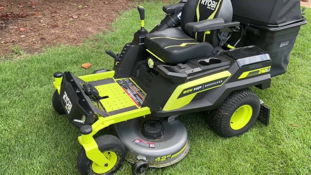 Ryobi Z42Li brushless 80v mower and soft top bagger with boost.