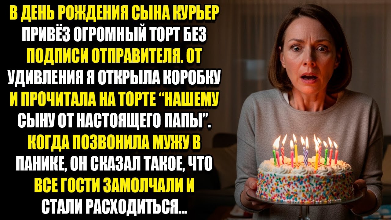 В ДЕНЬ РОЖДЕНИЯ СЫНА КУРЬЕР ПРИВЁЗ ОГРОМНЫЙ ТОРТ БЕЗ ПОДПИСИ ОТПРАВИТЕЛЯ. ОТ УДИВЛЕНИЯ Я ОТКРЫЛА...