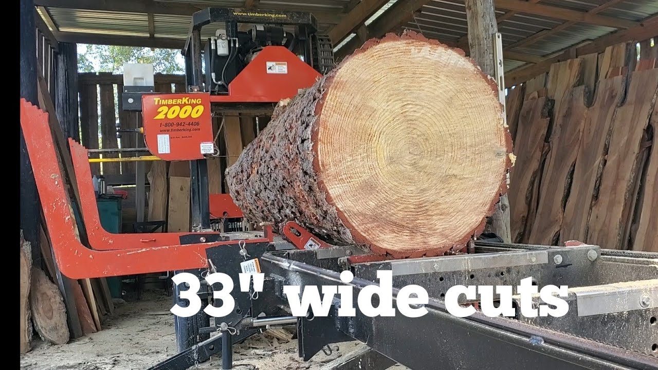 Huge Slabs of Pine on the Timberking 2000 Sawmill (nearly maxed out the machine)