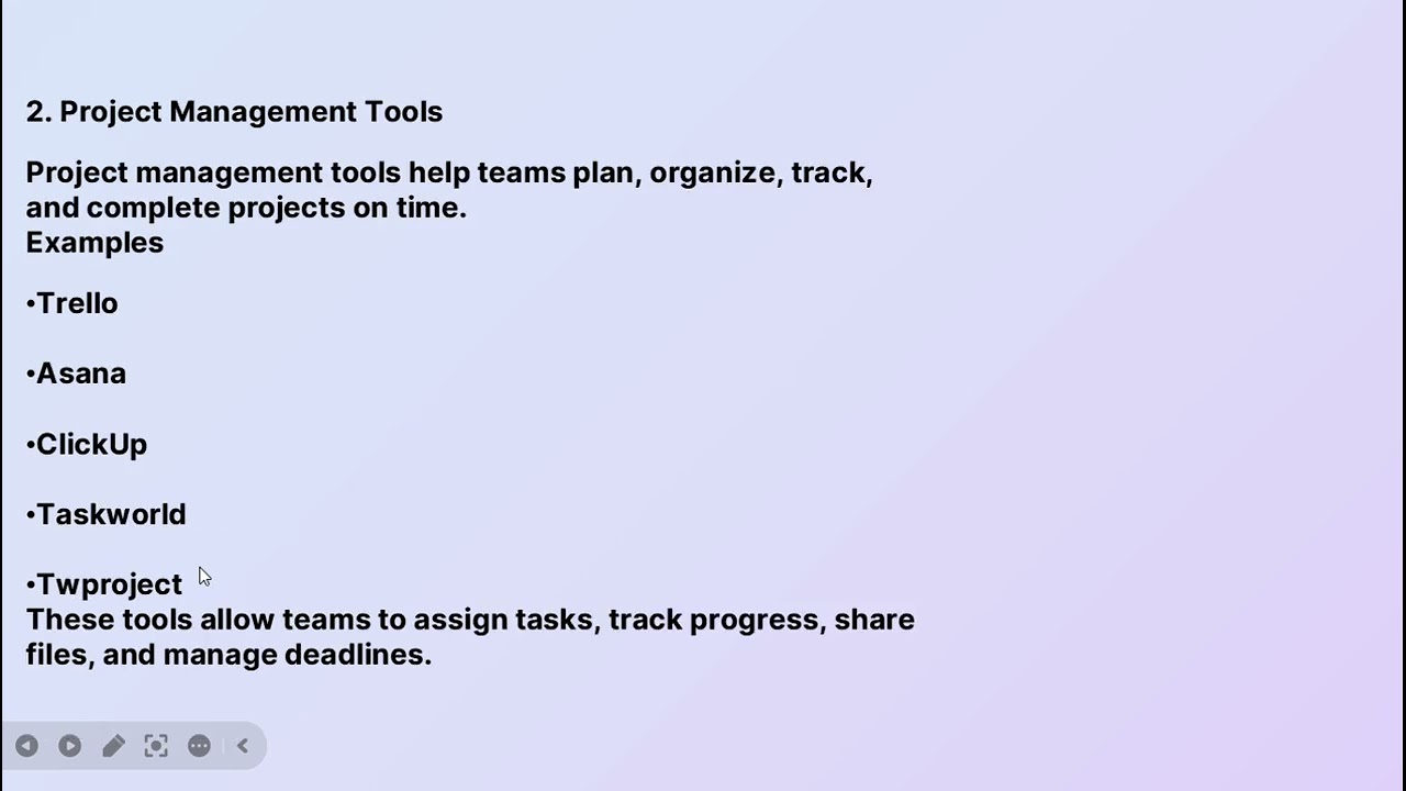 Communication and project management tools for BS 