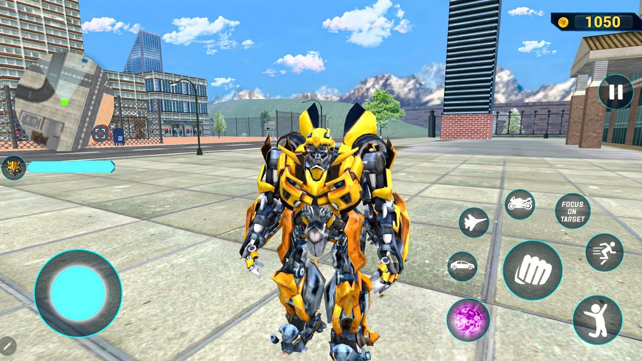 Bumblebee Robot Jet Car Bike Transformation Game 2020 Old Map in Game - Android Gameplay