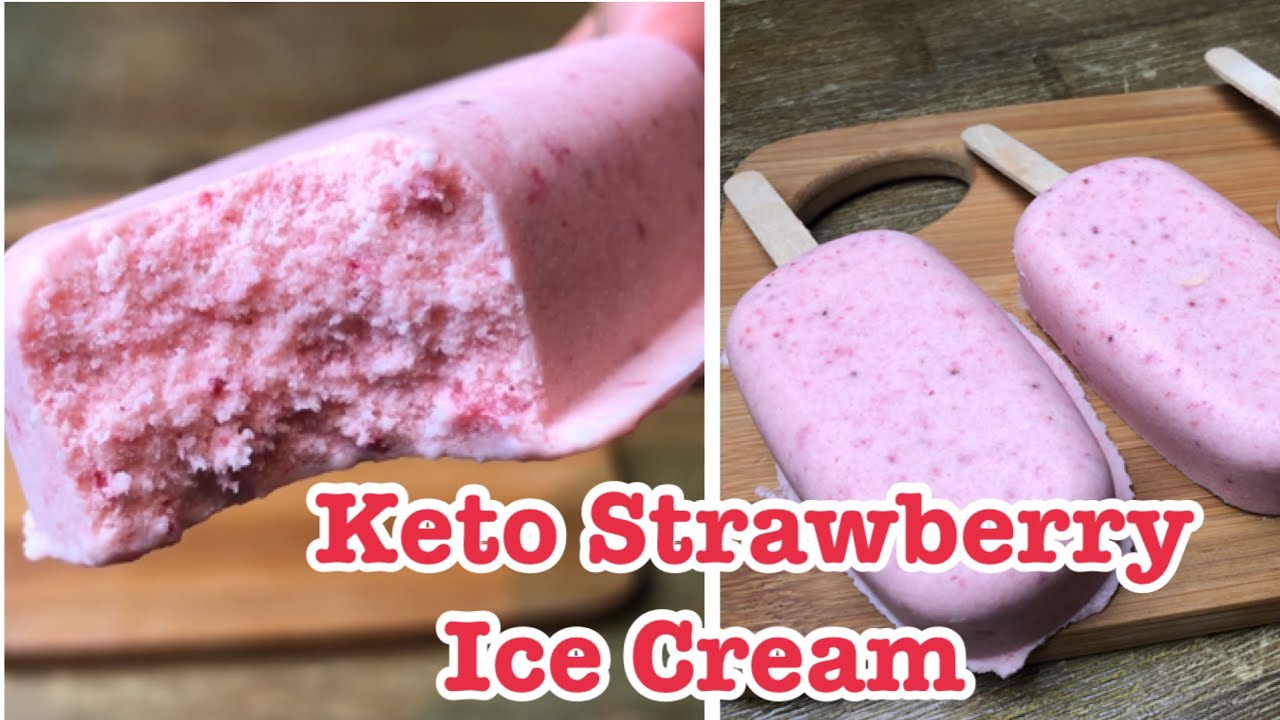 Keto Strawberry 🍓 Ice Cream | คีโต สตอเบอร์รี่ไอศกรีม 🍦