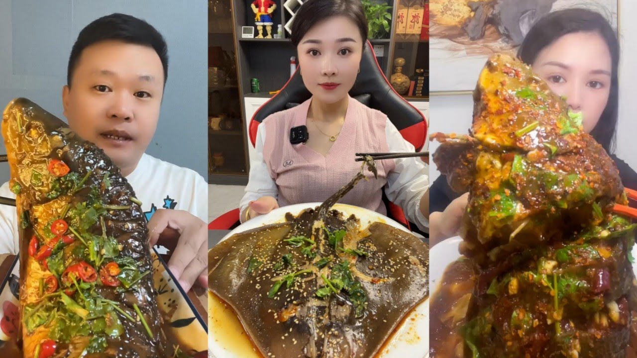 Chinese Mukbang Food Eating Show | God eats fish, Spicy Braised Fish #145