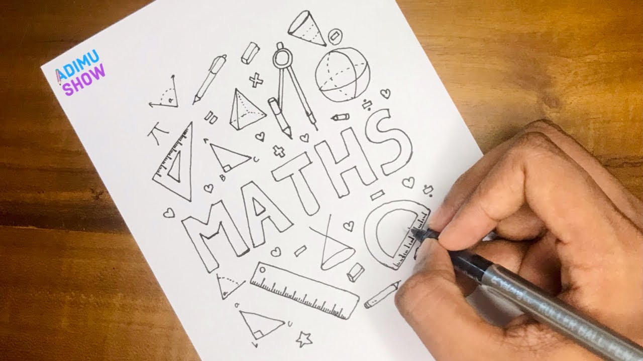 How To Draw a Cover Page for Maths project| step by step tutorial ➗➕✖➖