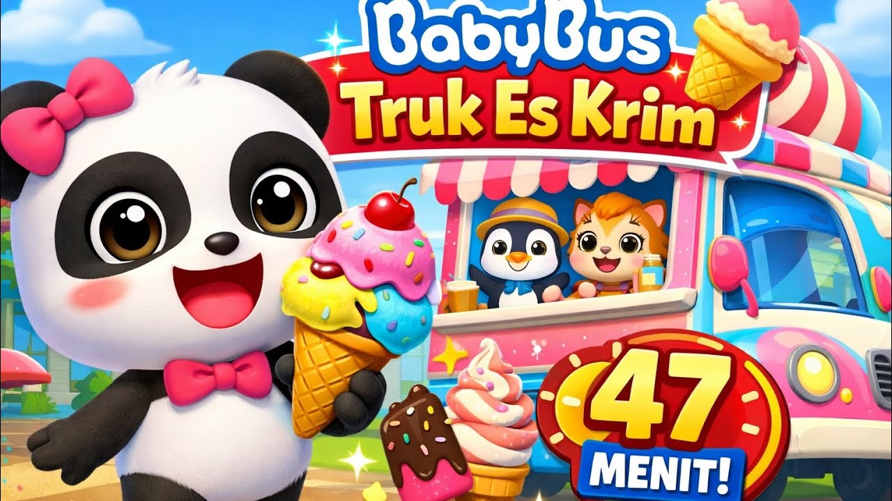 BabyBus Truk Es Krim 🍦 | Miumiu Jual Es Krim Keliling | Game Anak 47 Menit