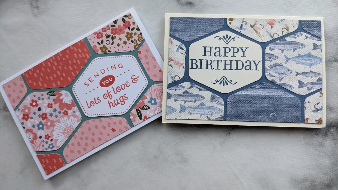 Some quick and easy cards for all occasions using a shaped punch. Heartfelt Hexagon