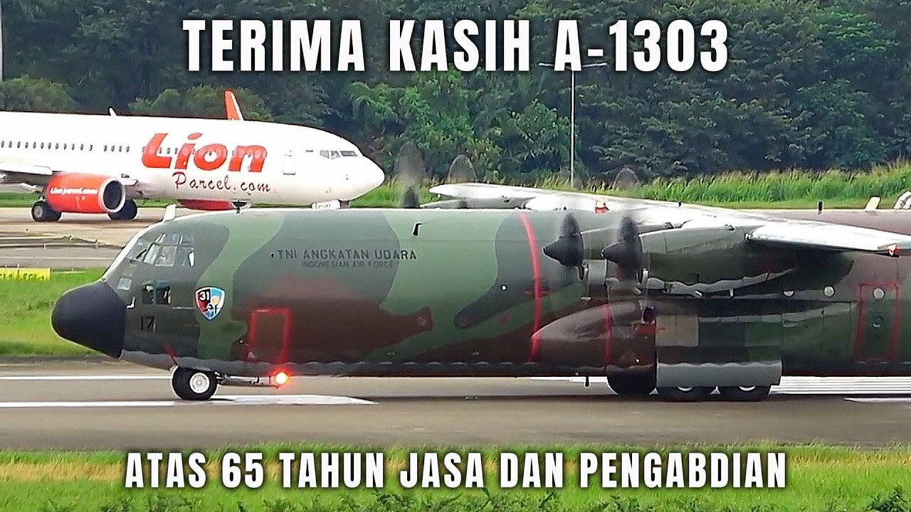 Pesawat Legendaris Dan 65 Tahun Berjasa, C-130 Hercules Indonesia A-1303 Landing