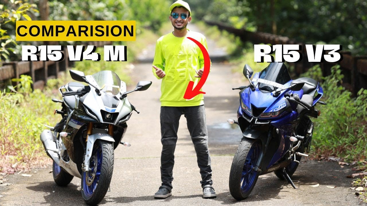 YAMAHA R15 V4 Vs R15 V3 COMPARISION | EXHAUST SOUND | KOCHIMACHAN | MALAYALAM |