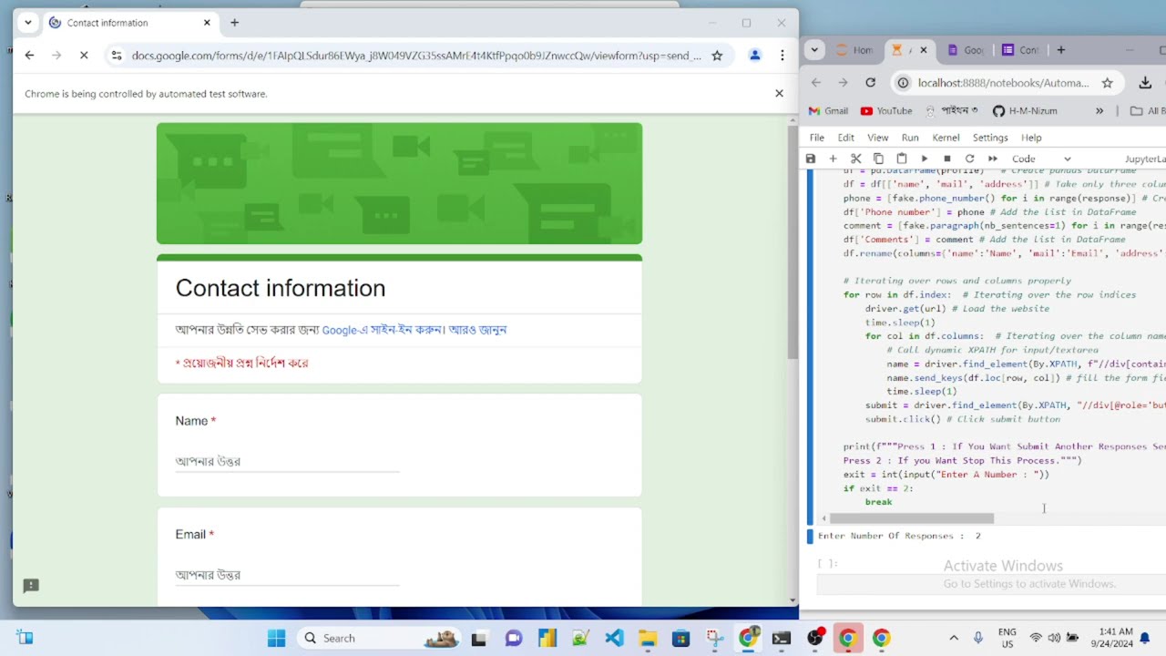 Auto Google Forms Fillup Using Python