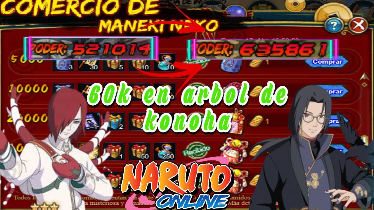SUBIENDO 114K DE PODER💪🫣 CON EL MANEKI ANIVERSARIO✨ 60K│NARUTO ONLINE