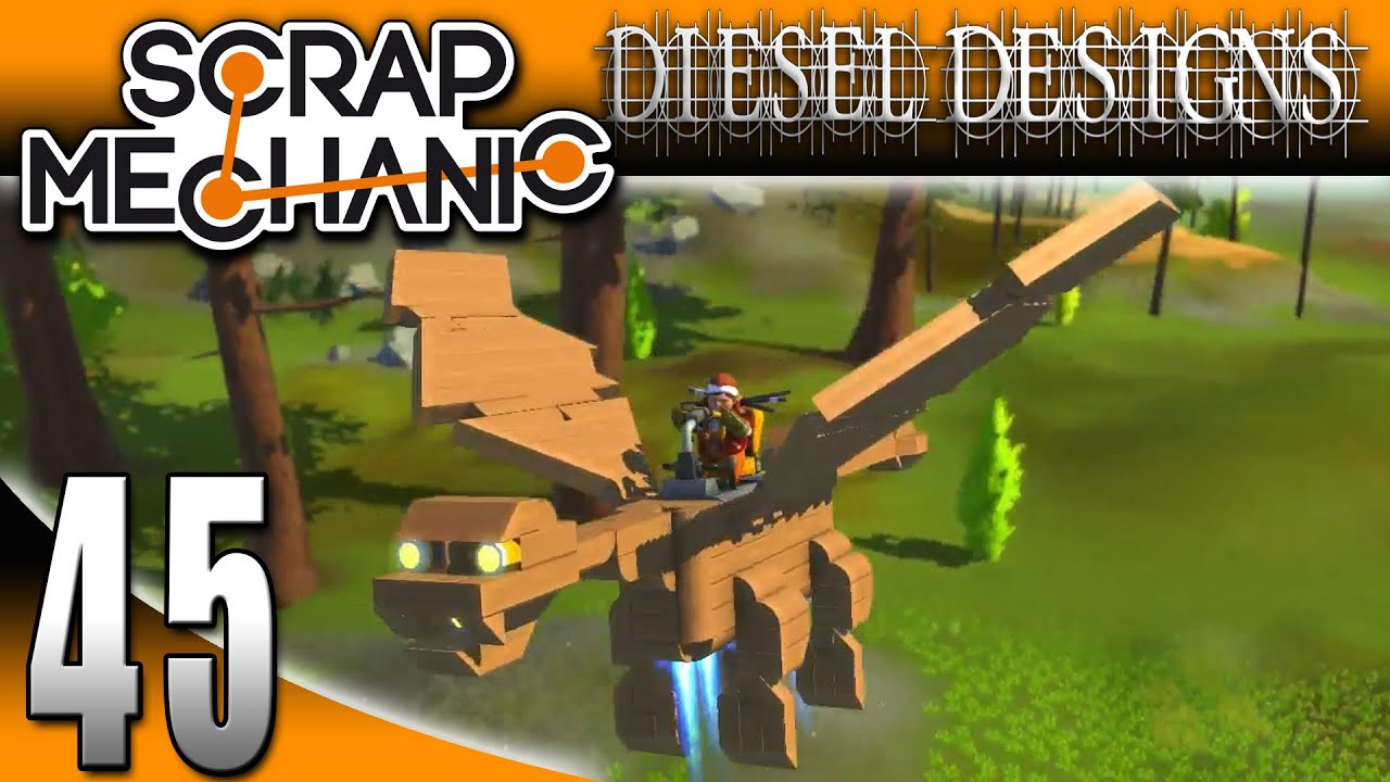 Scrap Mechanic Gameplay : EP45: Flying Dragon! (Let's Play 1080p)