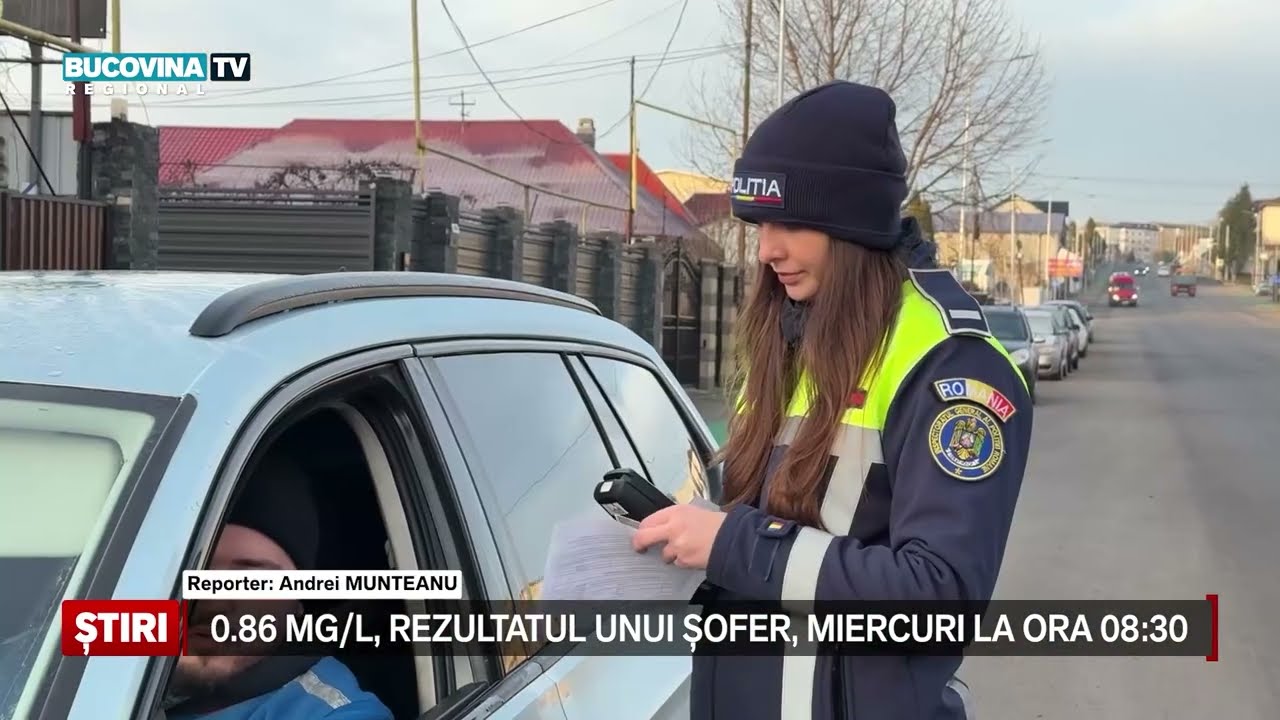 Șofer depistat beat la volan, miercuri dimineață, la Fălticeni