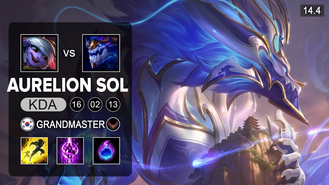 Aurelion Sol vs Tristana Mid - KR Grandmaster - Patch 14.4 Season 14