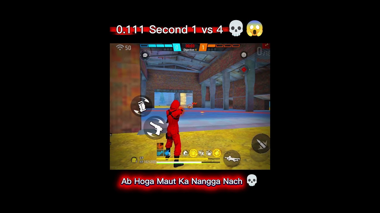 0.111 Second 1 vs 4 💀😱 