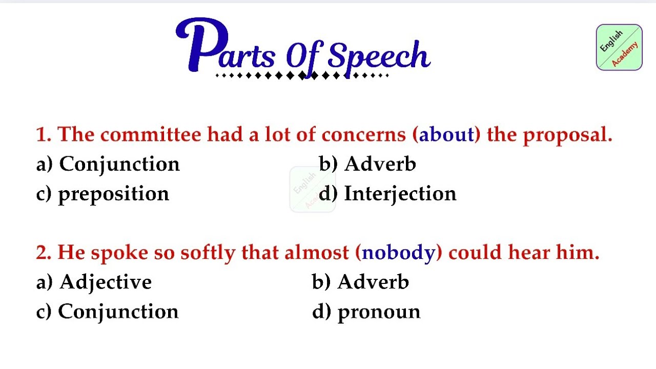 Parts of speech set -10 or- All exams #englishacademybydeepakkr.