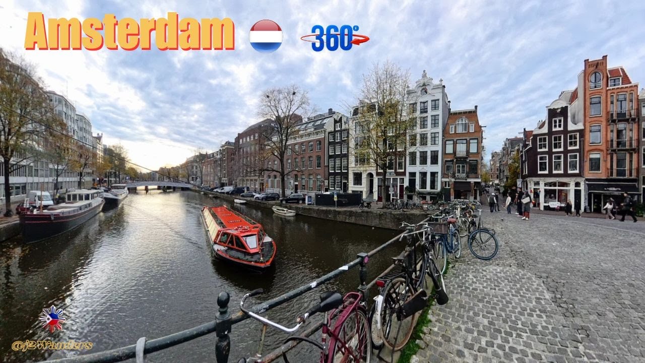 Amsterdam Walking Tour 360&deg; - Part 1 | Streets & Canals | #europe #travel  #tour