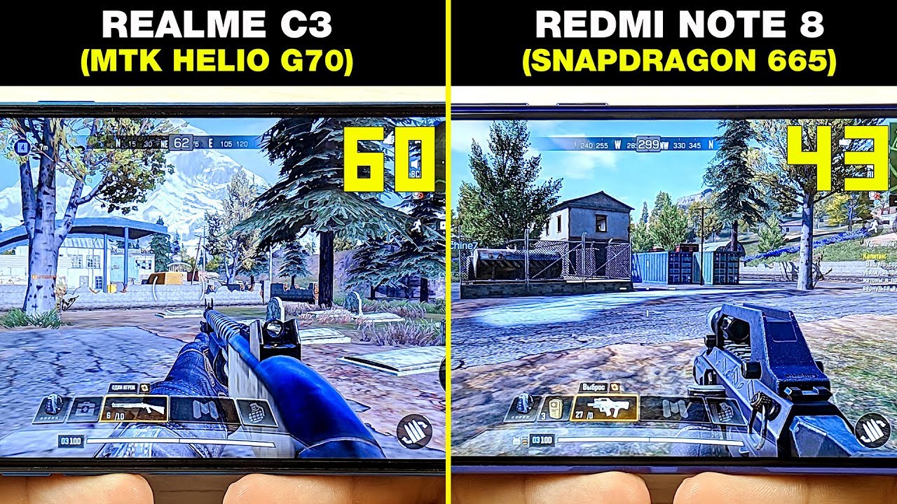 REDMI NOTE 8 vs REALME C3 🔥 - БОЛЬШОЕ СРАВНЕНИЕ В ИГРАХ! 🔥 КТО ЛУЧШЕ? FPS+НАГРЕВ! GAMING TEST