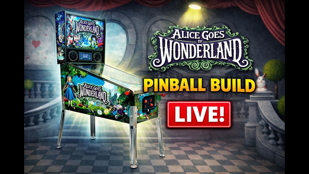 LIVE: Alice Goes To Wonderland Pinball Full Build + 3D Sculpted Upgrades!