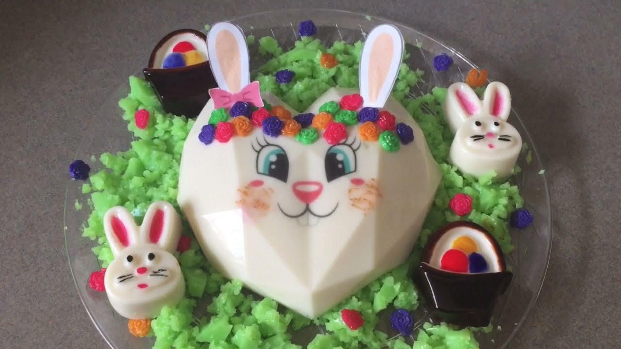 Gelatina de Conejita para Pascua/Easter realizada con Molde de Corazón Geométrico 👦🏻👩🏻😊👍