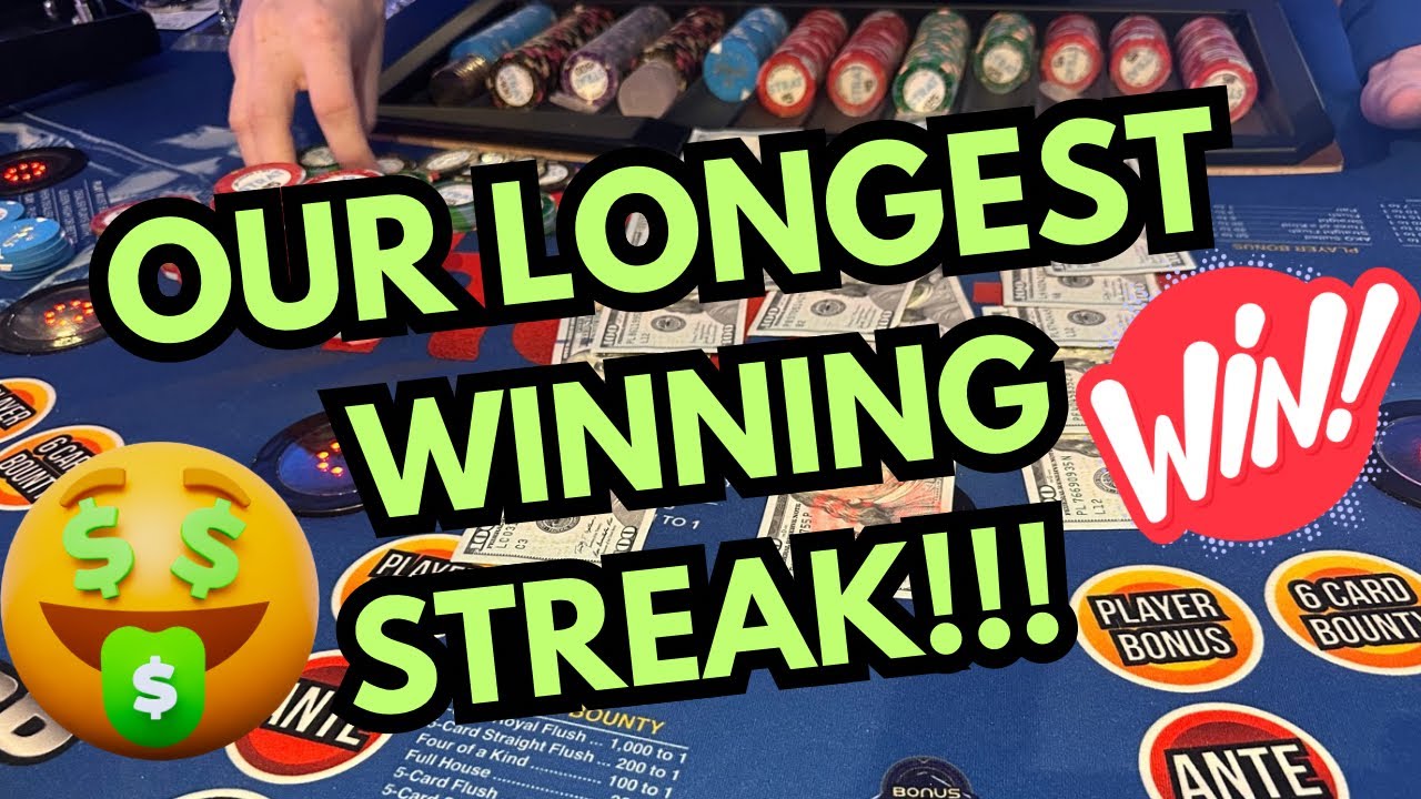 3 CARD POKER in LAS VEGAS! OUR LONGEST WINNING STREAK!!!