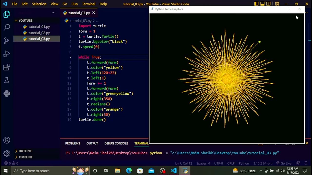 Python | Create a sun rise | best graphics design#03