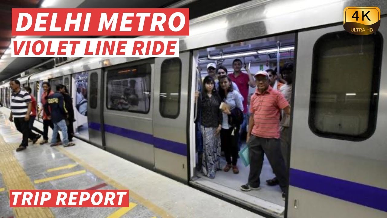 【4K】Exploring the Delhi Metro Violet Line: Jama Masjid to ITO Ride Experience