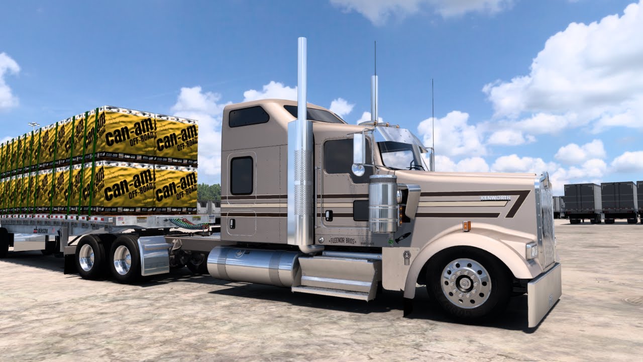 Custom Kenworth W900L - (Hauling ATV's) - Straight Piped X15 Cummins - American Truck Simulator