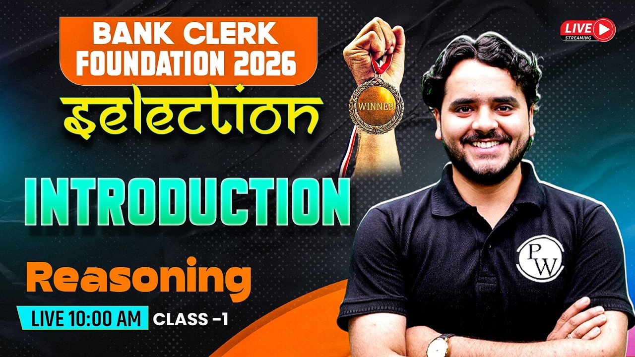 Bank Clerk Foundation 2026 | Introduction Class | Reasoning for Banking Exam | by Vidhu Sir