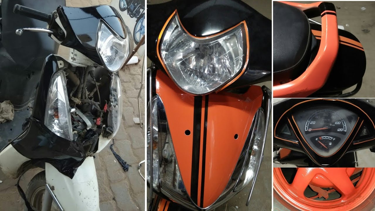 MODIFIED Aviator SCOOTi/ White Se Black+orange/full video/ Akram.modifications