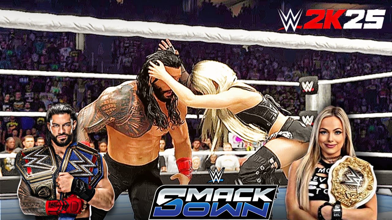🏆 WWE2K25 SMACK DOWN - ROMAN REIGNS VS LIV MORGAN BEST DEADLY MATCH 🥵 🔥 
