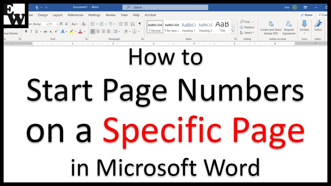 How to Start Page Numbers on a Specific Page in Microsoft Word (PC & Mac)