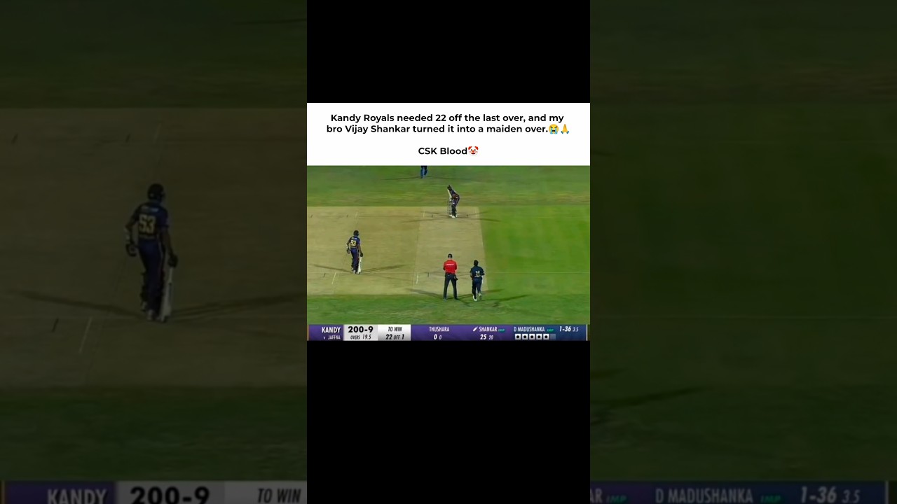 Kandy Royals needed 22 off the last over, and my bro Vijay Shankar turned it into a maiden over.😭🙏
