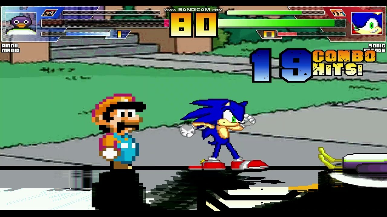 Mugen Pingu And Mario Vs Sonic and Sponge