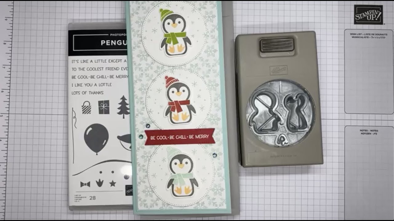 Stampin’ Up! Penguin Place Slimline Christmas Card Tutorial