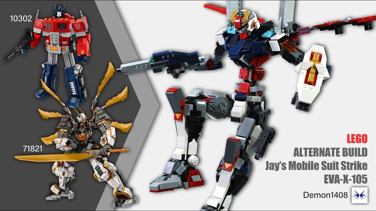 MOC | 10302 + 71821 Alt. Build - Ninjago Jay's Mobile Suit Strike EVA-X-105