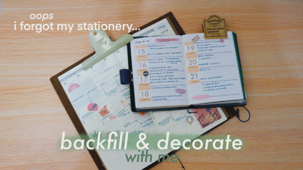 Backfill & decorate my planner with me! ✌🏻(traveler's notebook memory keeping & commonplace book)
