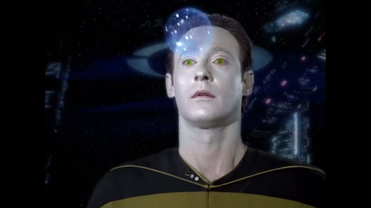 Every time Data falls over but a metal pipe sound plays