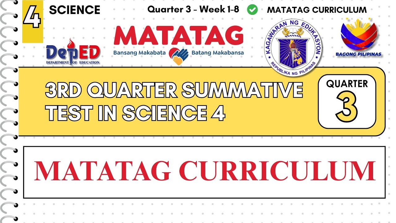 3RD QUARTER SUMMATIVE TEST IN SCIENCE 4 (W1-W8) WITH ANSWER KEY MATATAG CURRICULUM #science4 #grade4