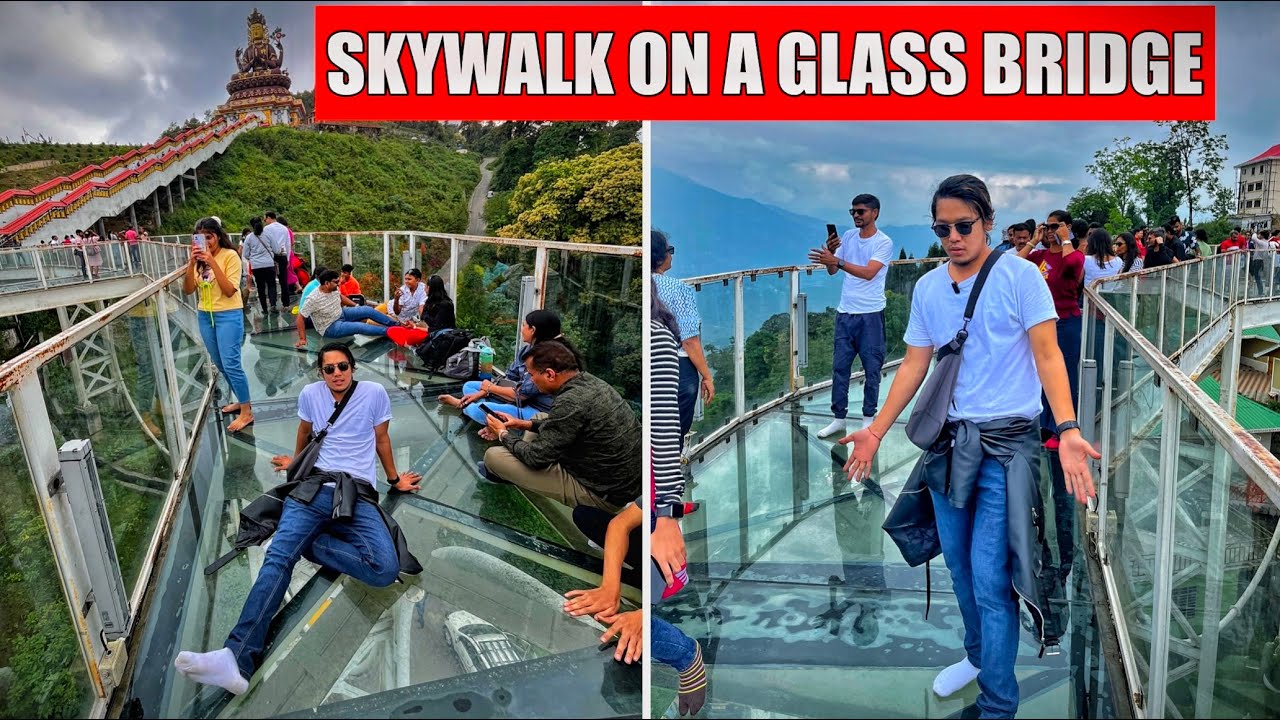 Scary Skywalk on a GLASS bridge in Pelling, Sikkim