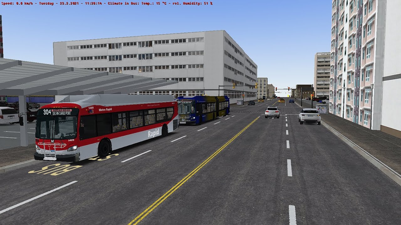 Omsi 2 Delvin City Line 304 (Rapid Bus Service) with custom LACMTA Repaint
