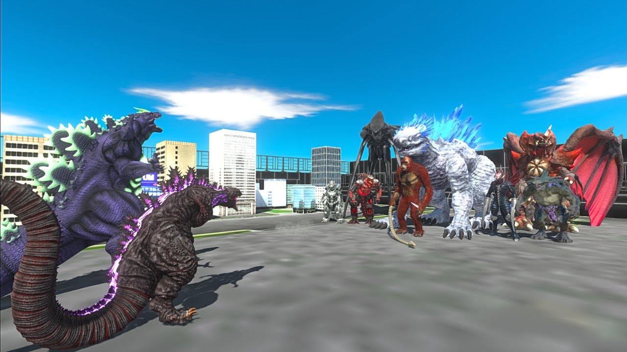 Shin Godzilla and Super Godzilla Team Up to rescue Kamata-Kun from Skar King x Shimo