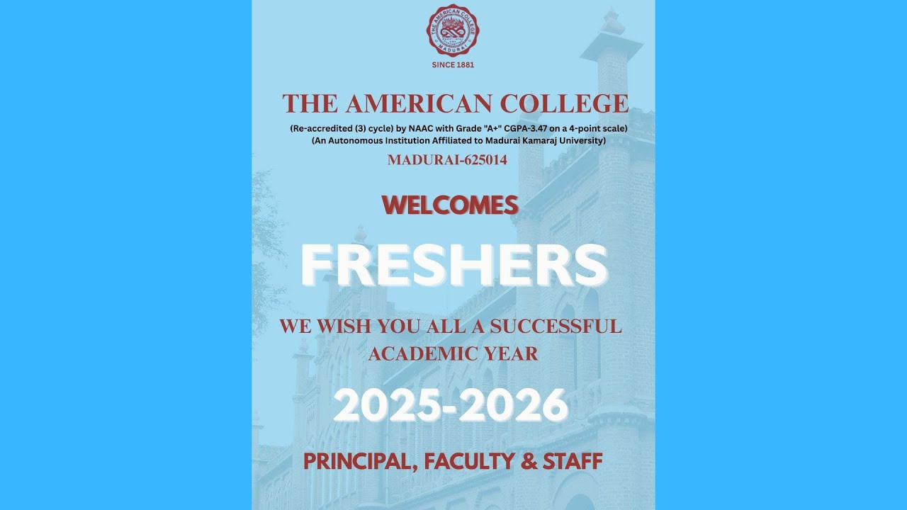 Freshers Orientation 2025 | Satellite Campus  | (02.07.2025) The American College, Madurai
