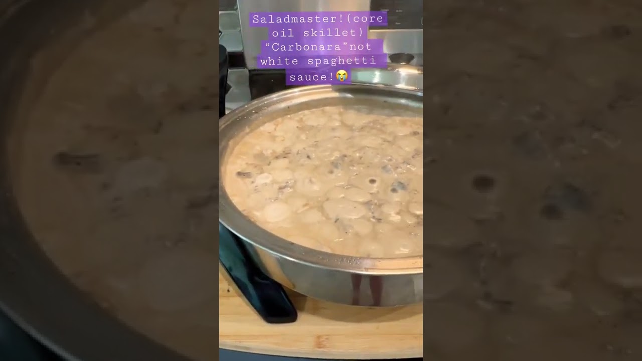 COOKING CARNONARA IN OUR SALADMASTER CORE OIL SKILLET!#saladmastercookware#cookinghealthy#carbonara