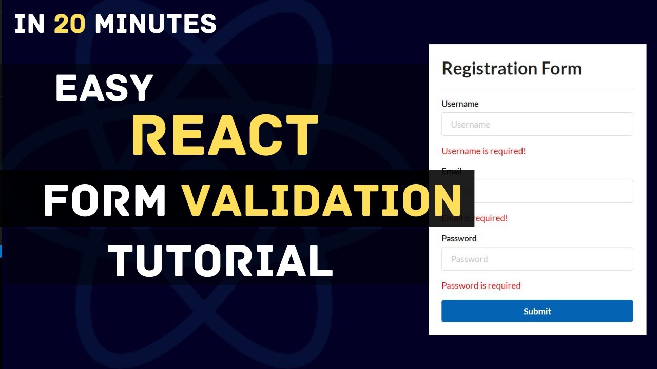 Учебное пособие по обработке и валидации форм React | Форма регистрации React | Формы React Hook ...