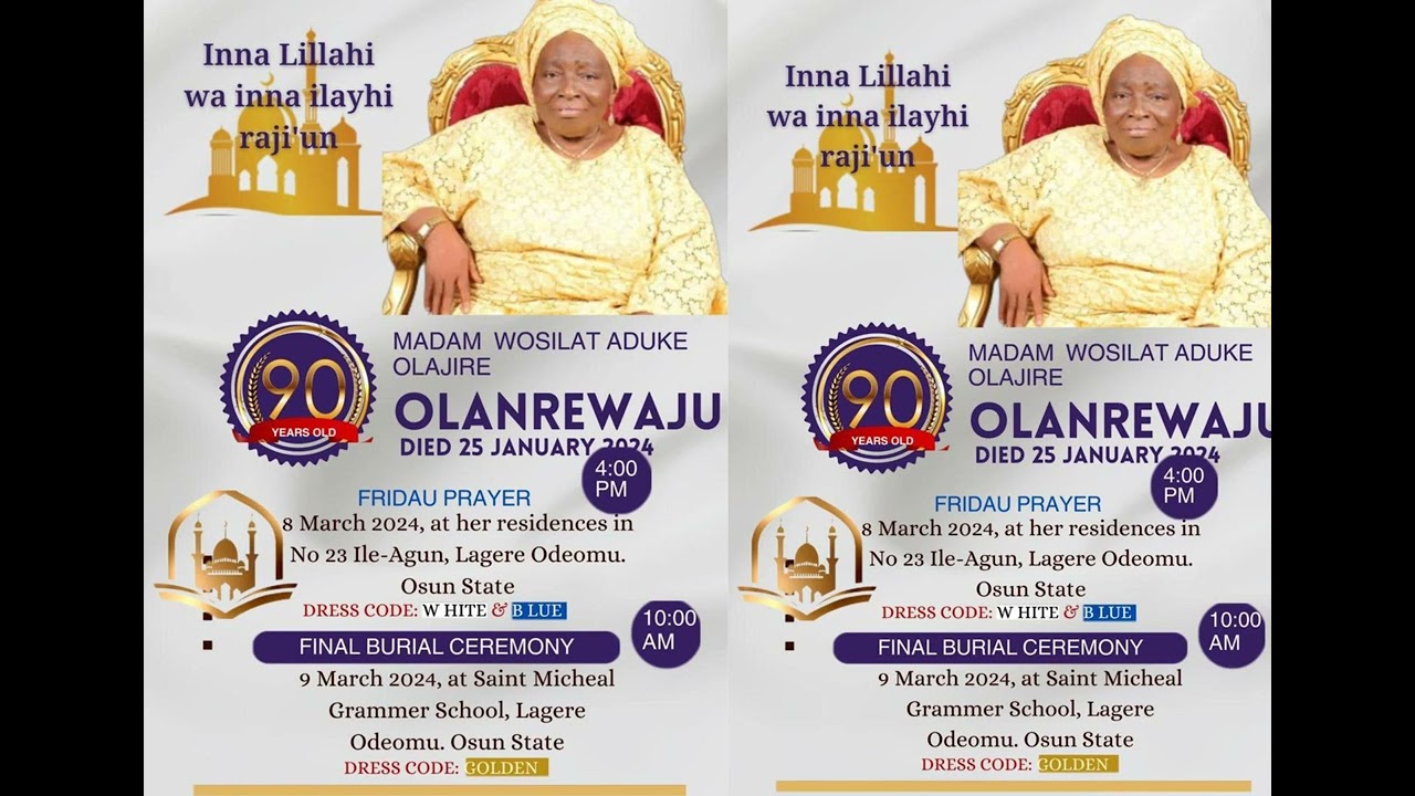 Radio Programme for Life History of Late Madam Wosilat Olajire Aduke Olanrewaju