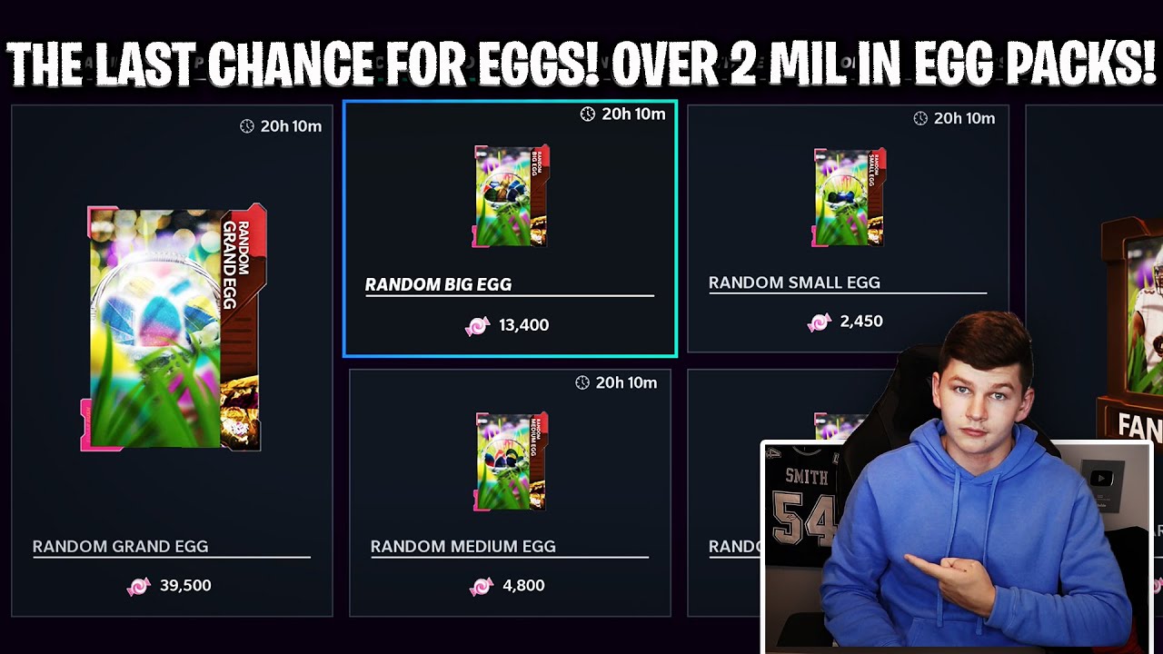THE LAST CHANCE FOR EGGS! OVER 2 MILLION COINS WORTH OF PACKS FOR EGGS! | MADDEN 21