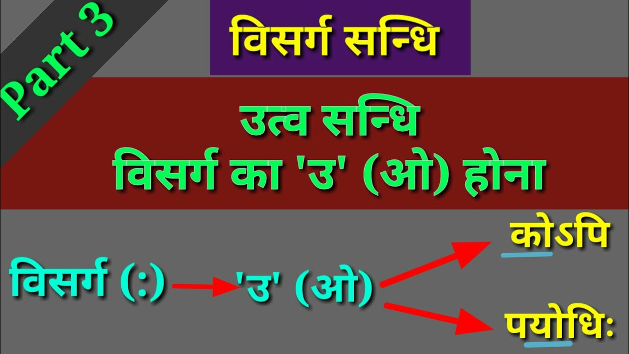 उत्व विसर्ग सन्धि Utwa visarga sandhi