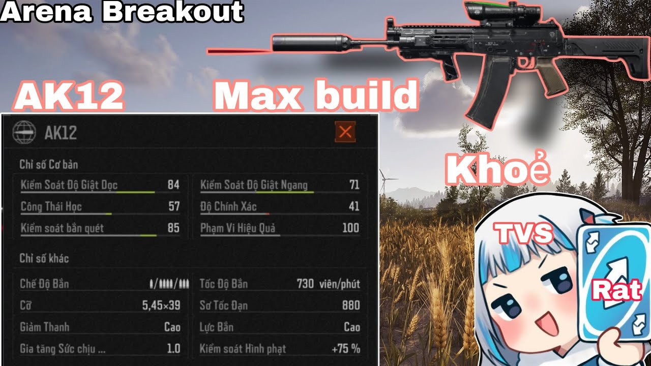 Quay lại ổ chuột TVS cùng với AK12 max build và cái kết | Arena Breakout 