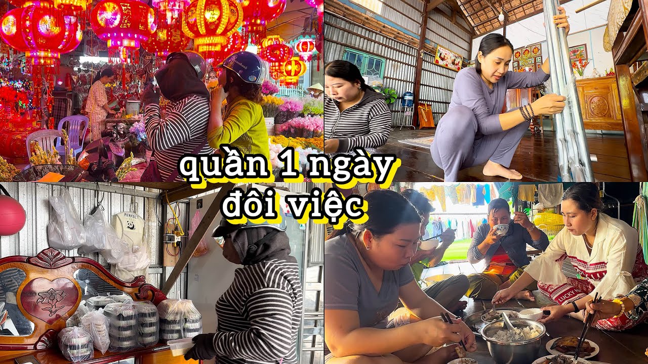 #834 Cận tết hai chị em phải chạy hàng chia sẻ công việc kiếm tiền thêm tiếp sức chung tay cùng làm 